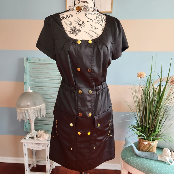 Anthropologie Dresses & Skirts - 12. Pheobe Couture Black Dress With Gold Buttons